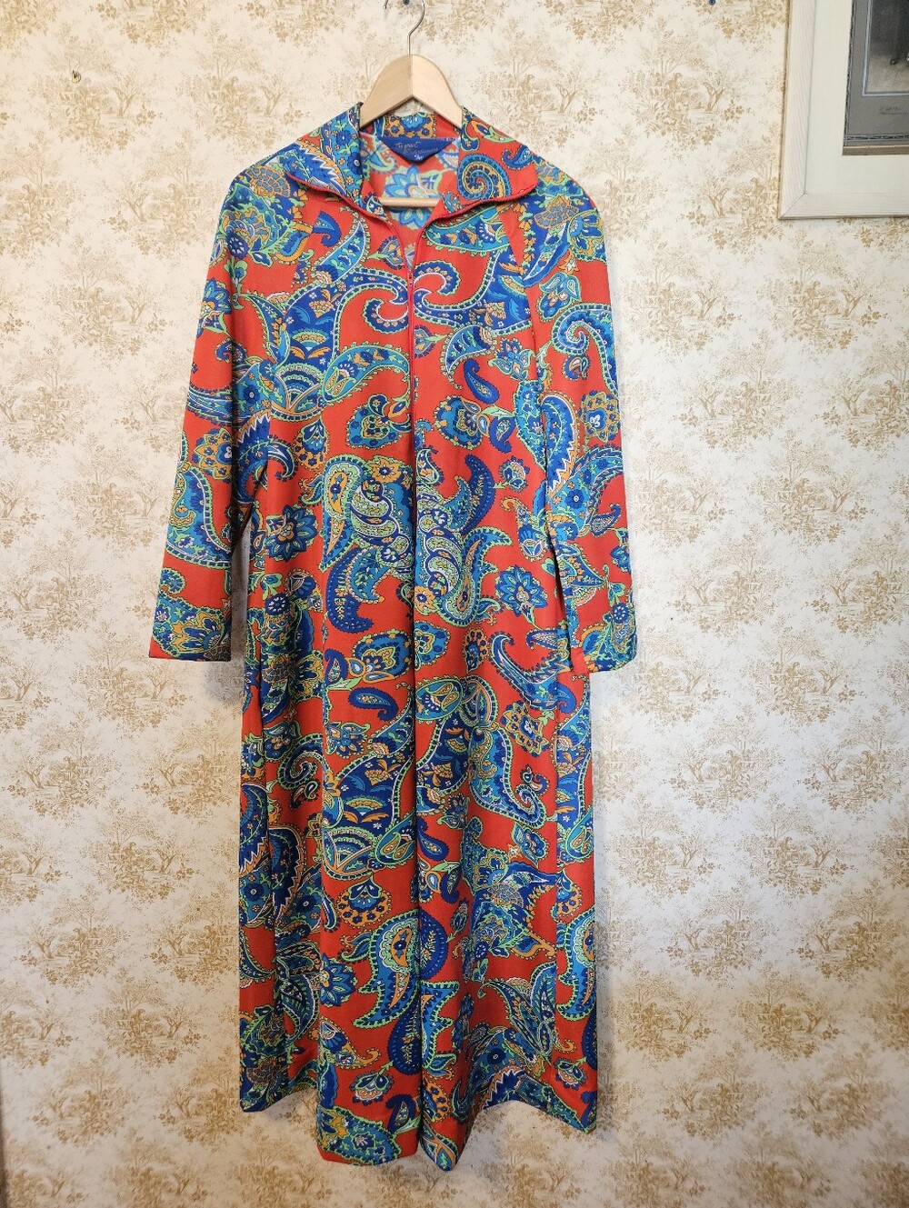 Vintage 70s Zip Front House/Dress